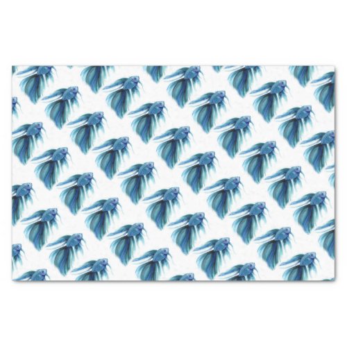 Blue Betta Fish Tissue Paper