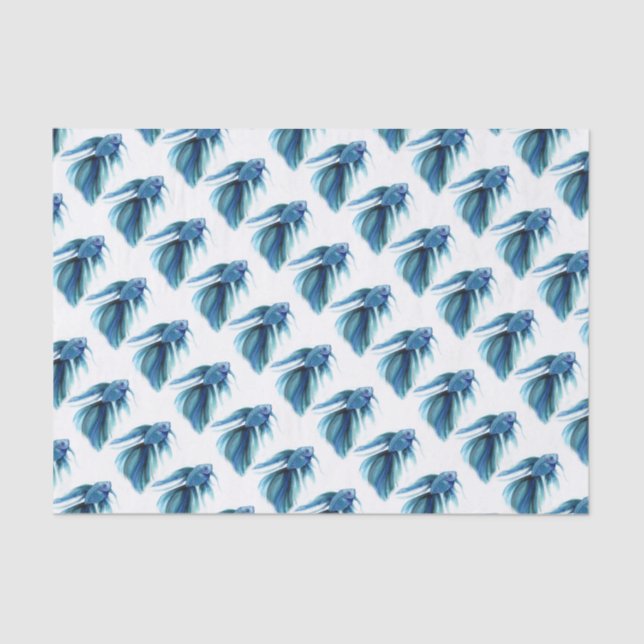 Blue Betta Fish Tissue Paper (Front)