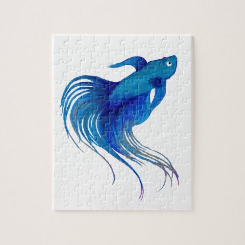 Blue Betta Watercolor Jigsaw Puzzle