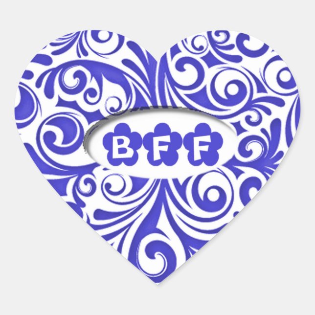 Blue BFF Heart Stickers (Front)