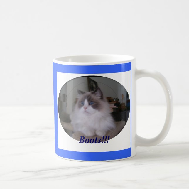Blue Bi-Color Ragdoll Cat, Boots!!! Coffee Mug (Right)