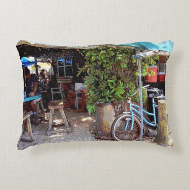 Blue Bicycle Accent Pillow (Front)