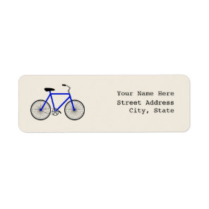Blue Bicycle Address Label