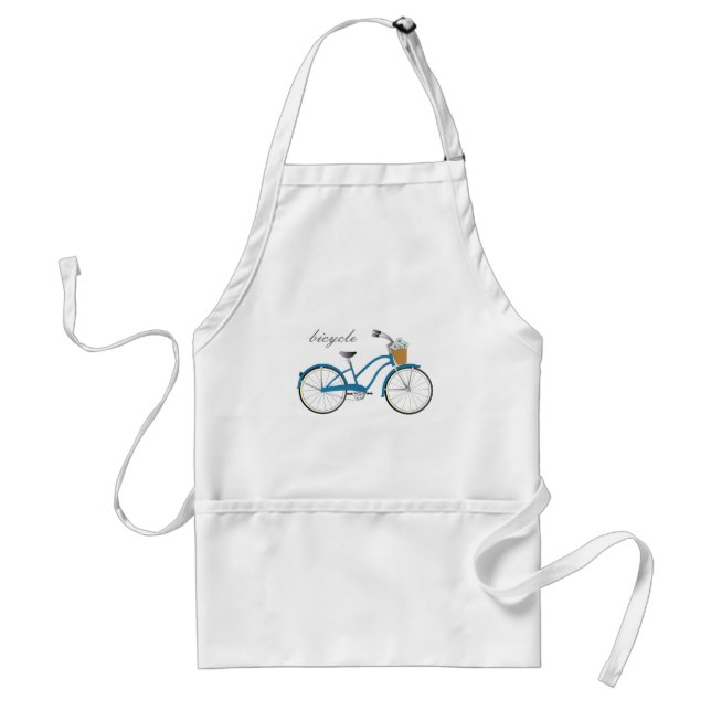Blue Bicycle Adult Apron (Front)
