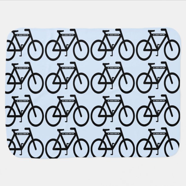 Blue Bicycle Baby Blanket (Horizontal)