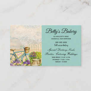 Blue Bicycle Bakery Sign Business Card