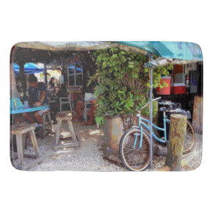 Blue Bicycle Bathroom Mat