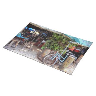 Blue Bicycle Cloth Placemat