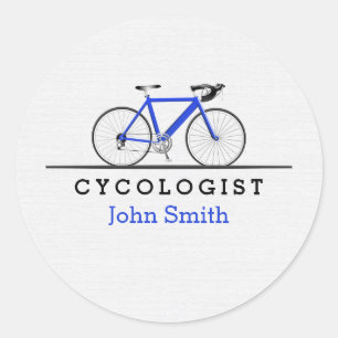 Blue bicycle Cycologist Classic Round Sticker