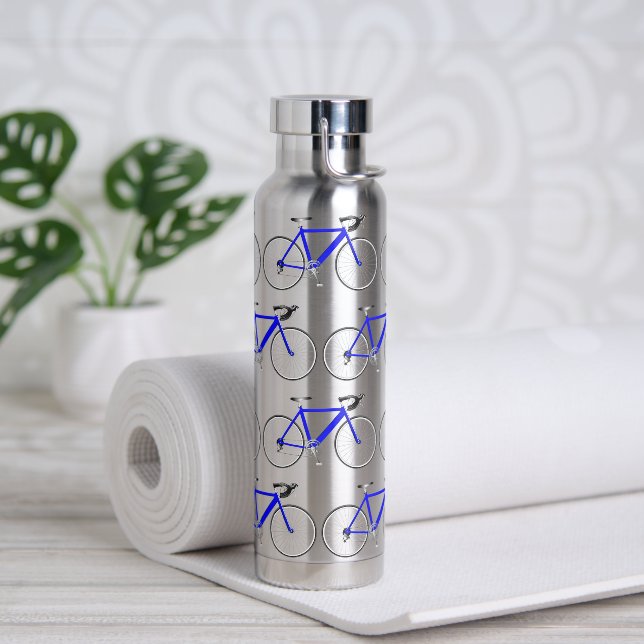Blue Bicycle Design  Water Bottle (Yoga)