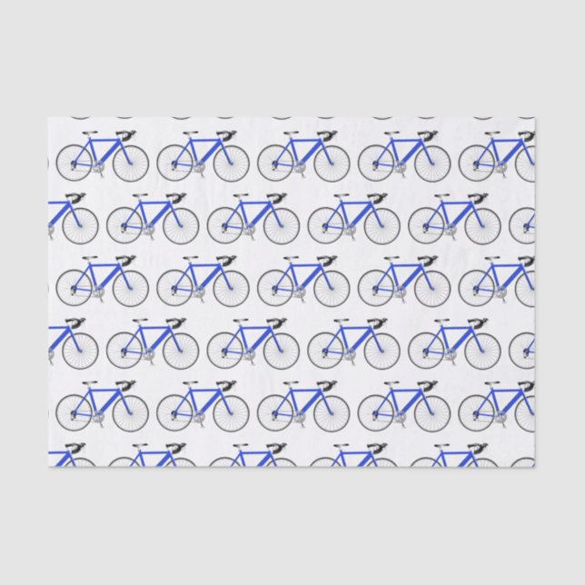 Blue Bicycle on White Tissue Paper (Front)