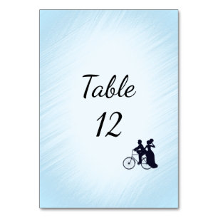 Blue Bicycle Wedding Table Number