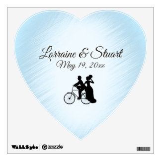 Blue Bicycle Wedding Theme Wall Decal