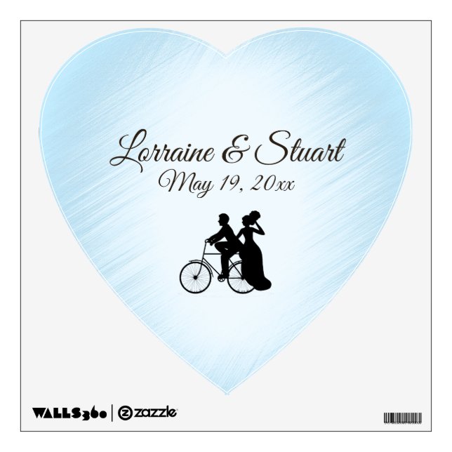 Blue Bicycle Wedding Theme Wall Decal (Front)