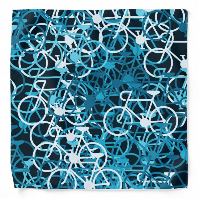 Blue Bicycles - Cyclist's Neckerchief Bandana (Front)