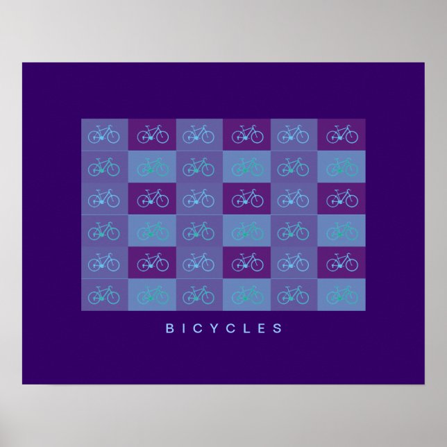 blue bicycles patterning print (Front)