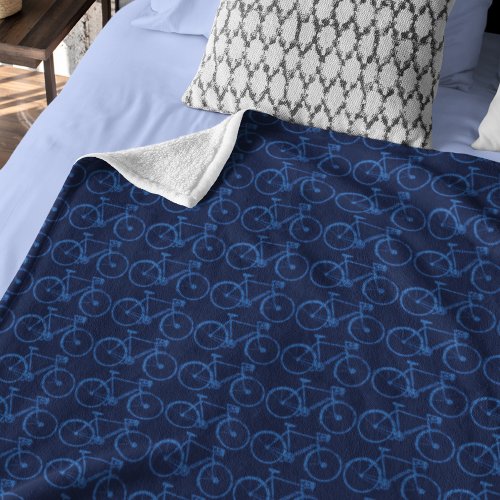 Blue Bicycles side by side Fleece Blanket