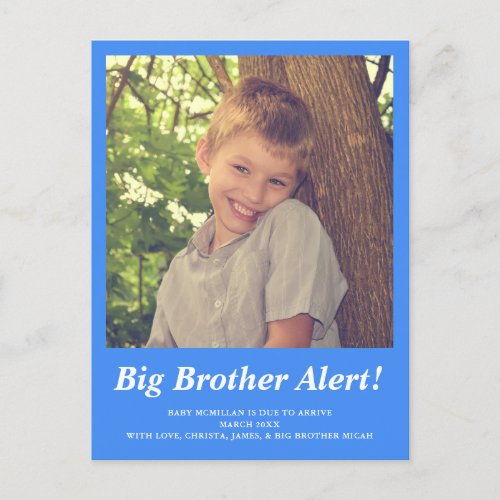 Blue Big Brother Photo Pregnancy Announcement