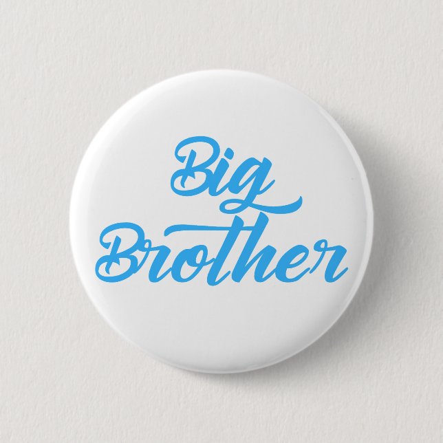 Blue Big Brother sibling Typography Button (Front)