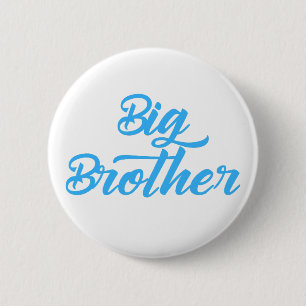 Blue Big Brother sibling Typography Button