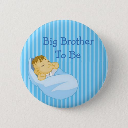 Blue Big BrotherTo Be Baby Shower Button