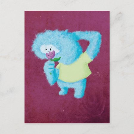Blue Big Furry Monster Postcard