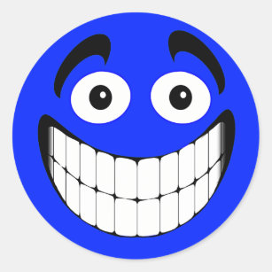 smiling face clip art blue