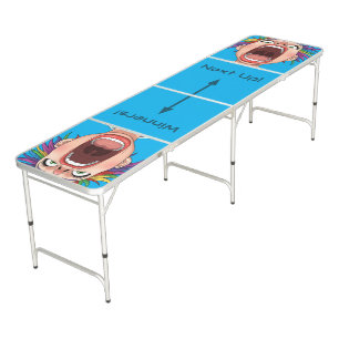 Blue Big mouth illustration Pong Table