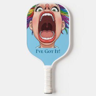 Blue Big Mouth Pickleball player Carbon Fiber Pickleball Paddle