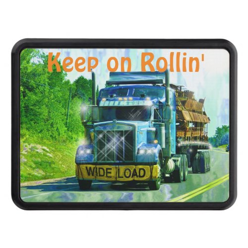 Blue Big Rig Truck_lovers Wide Load Lorry Tow Hitch Cover