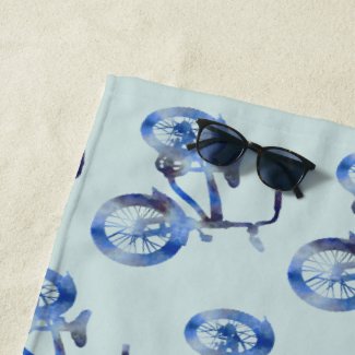 Blue Bike Beach Towel