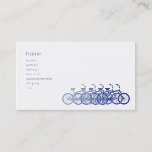 Customizable Blue Bike - Business Business Card