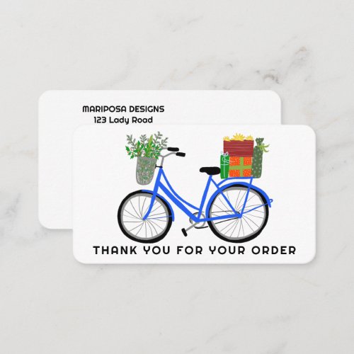 Blue Bike Gifts Customer Order Thank You QR Code  Business Card