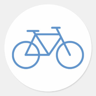 blue bike icon bicycle cylce classic round sticker