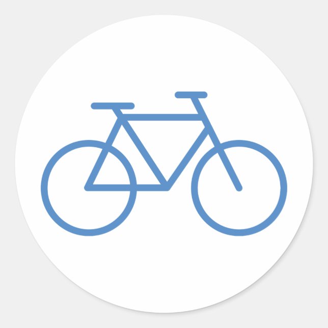blue bike icon bicycle cylce classic round sticker (Front)