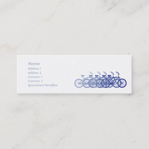 Customizable Blue Bike - Skinny Business Card