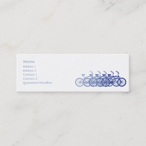 Customizable Blue Bike - Skinny Business Cards