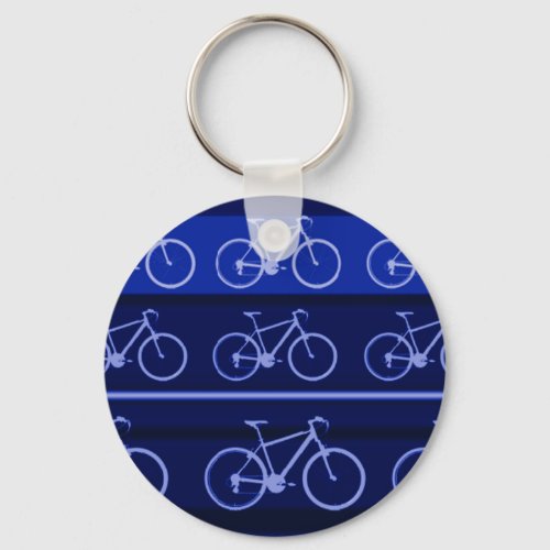 blue bikes on stripes keychain