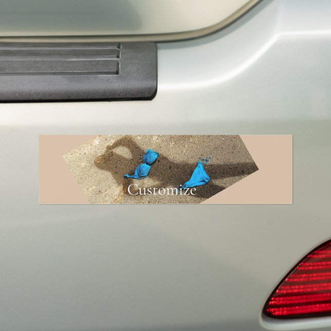 Blue Bikini Beach Sand Thunder_Cove Bumper Sticker (On Car)
