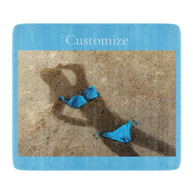 Blue Bikini Beach Sand Thunder_Cove Cutting Board (Front)