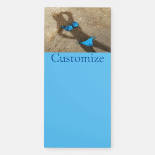 Blue Bikini Beach Sand Thunder_Cove Magnetic Notepad