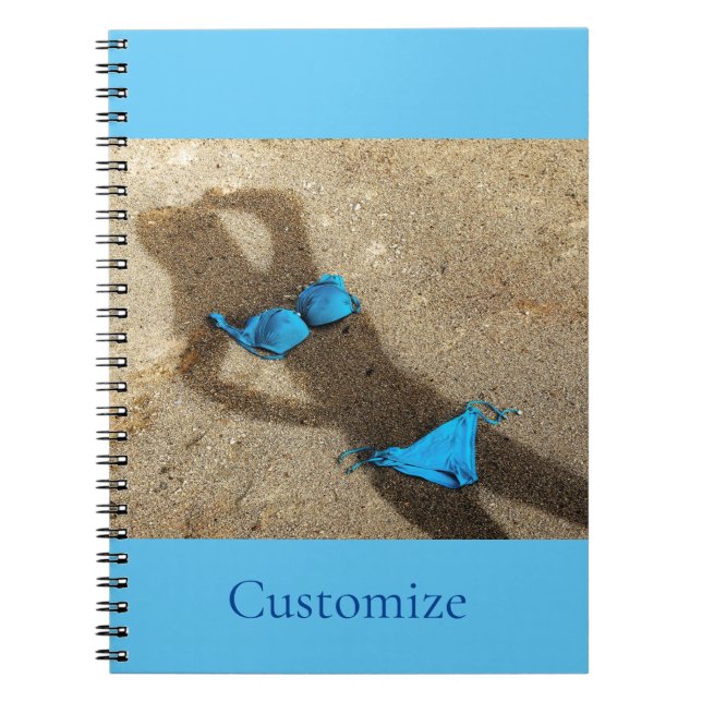 Blue Bikini Beach Sand Thunder_Cove Notebook (Front)