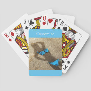 Blue Bikini Beach Sand Thunder_Cove  Poker Cards