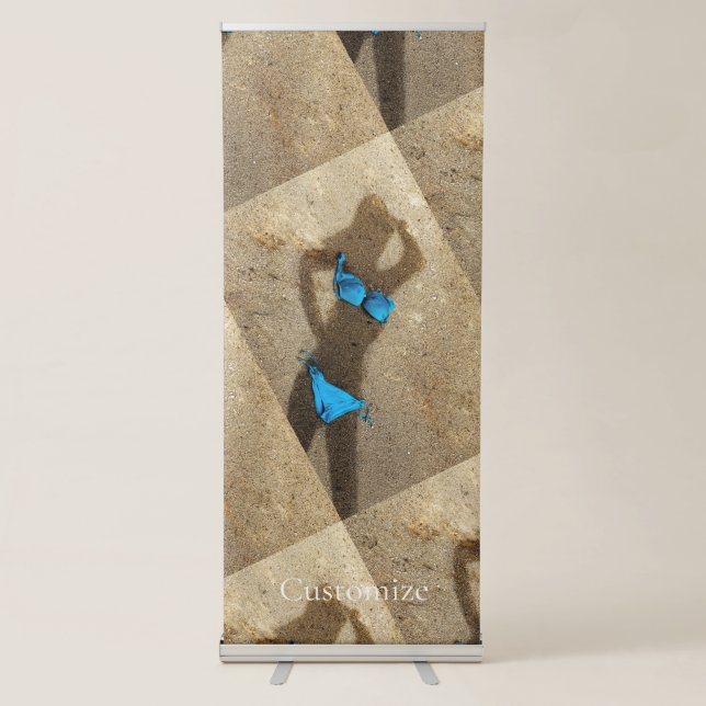 Blue Bikini Beach Sand Thunder_Cove  Retractable Banner (Front)