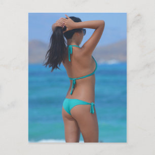 Blue Bikini Girl Photo Postcard