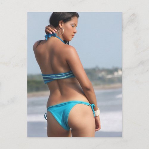 Blue Bikini Girl Photo Postcard
