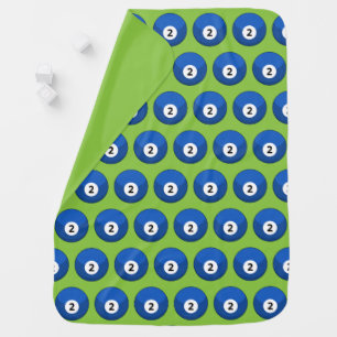 Blue Billiard Ball Number Two Pattern Baby Blanket
