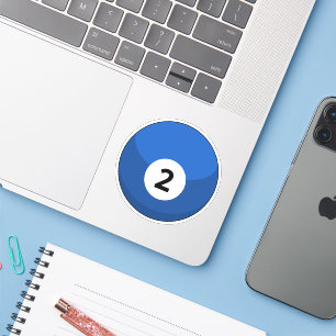 Blue Billiard Ball Number Two Sticker