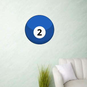 Blue Billiard Ball Number Two Wall Decal