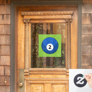 Blue Billiard Ball Number Two Window Cling